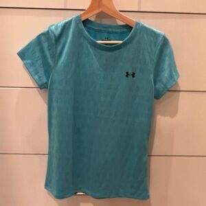Women's Under Armour Velocity Running Workout Crew Blue Short Sleeve Shirt - XS